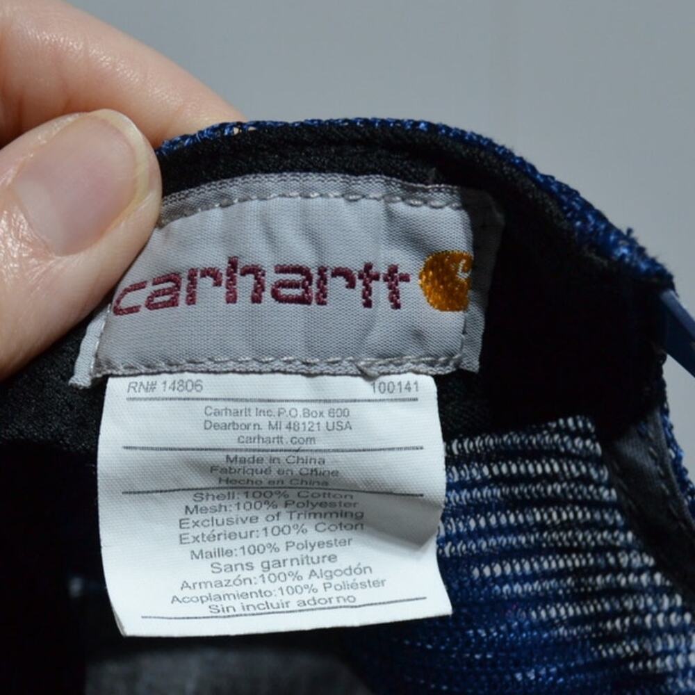 Carhartt High Profile 100% Cotton Dunmore Moisture Wicking Blue Hat - Picture 7 of 9